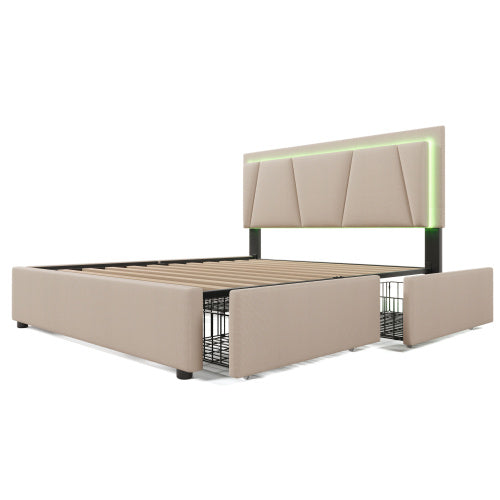 Wooden Storage Bed Bed Frame   Size 140cmx200cm