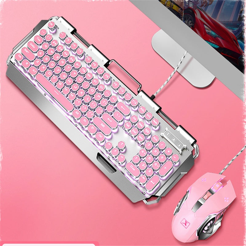 Pink real mechanical keyboard