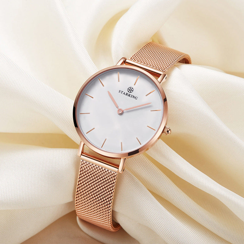 Simple Milanese mesh strap watch