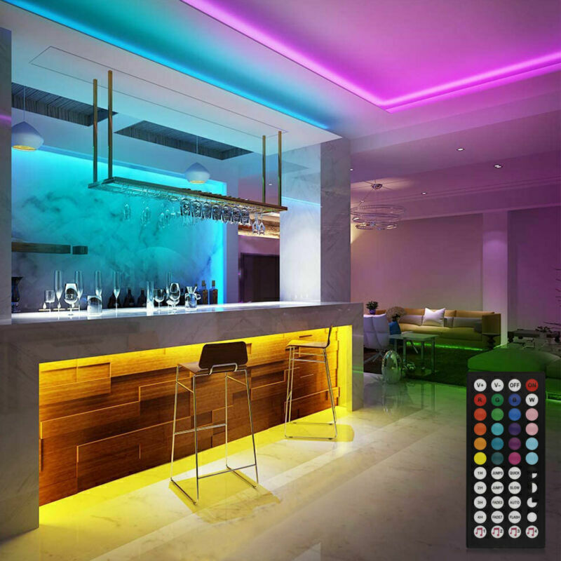 BRAND NEW 5050 RGB LED Strip Bluetooth Remote Lights TV Back Lights For Bar Room