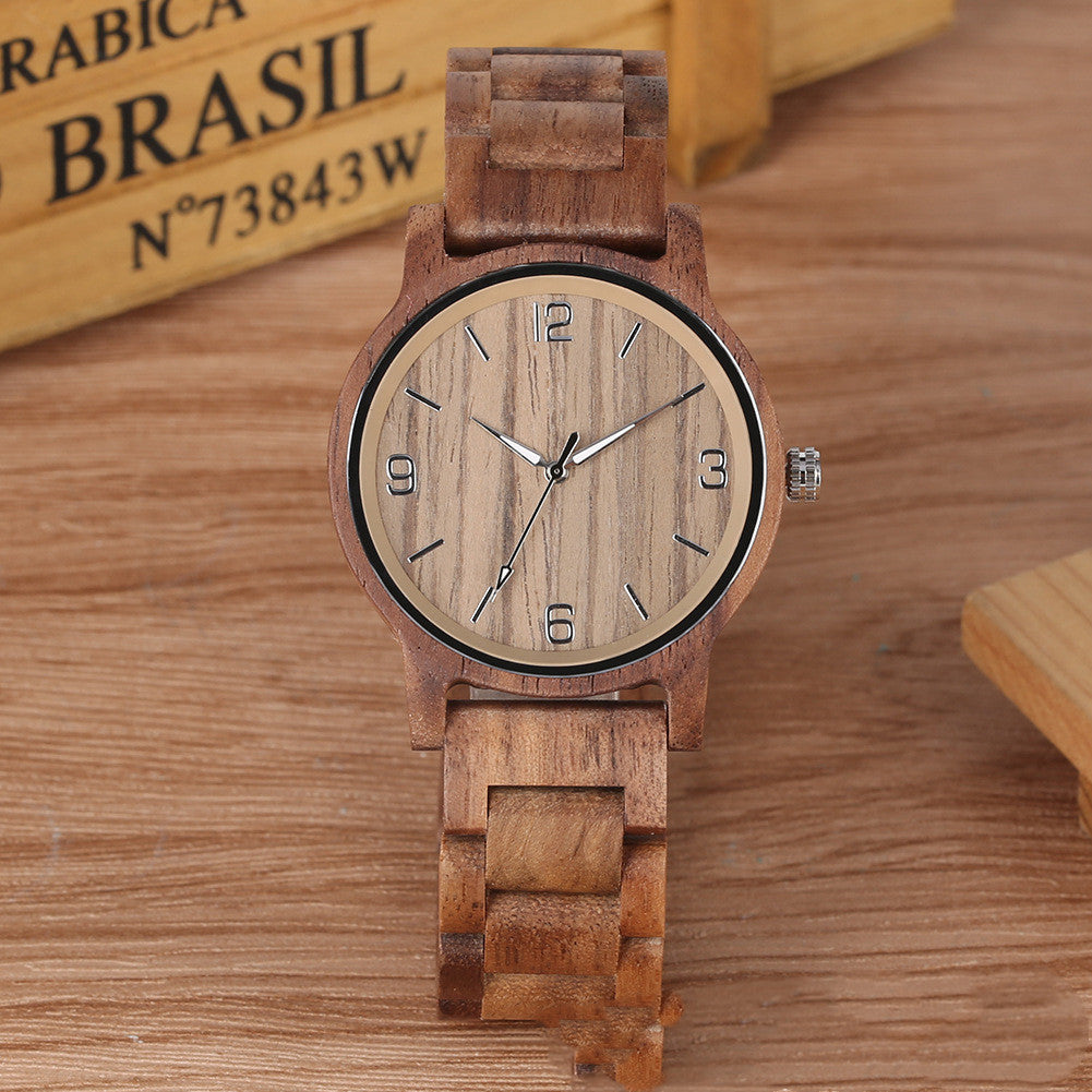 Wooden quartz watch