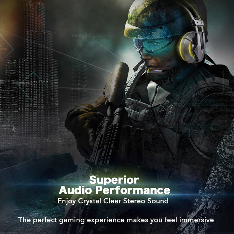 Head-mounted illuminated gaming headset