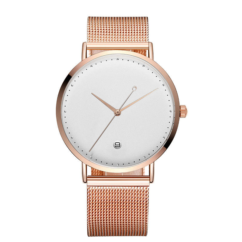 Quartz watch with blank face dial