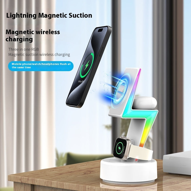 Lightning Three-in-one Mobile Phone Watch Headset Wireless Charger