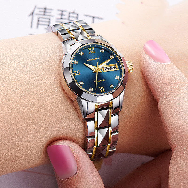 Tungsten steel luminous waterproof watch