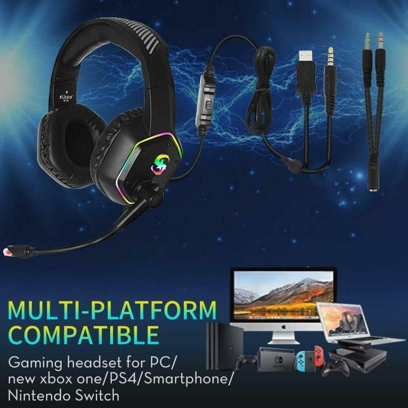 RGB lighting effect gaming headset