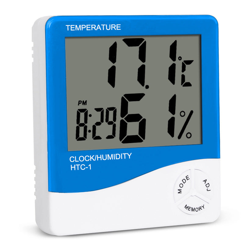 LCD Digital Thermometer Hygrometer Weather Station HTC-1 HTC-2 Temperature Humidity Tester Clock Alarm Wall Sensor Probe LCD