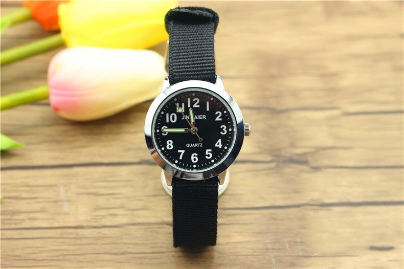 Easy-to-read time luminous canvas student watch