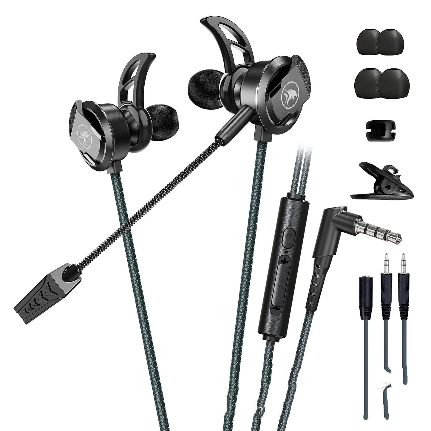 Wired Mobile Phone Computer Headset Headset In-ear Long Mic Gaming