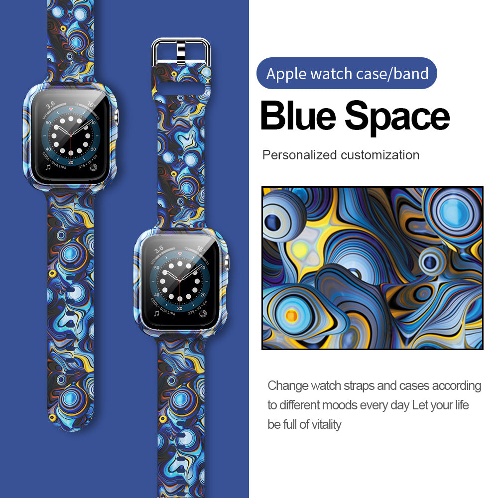 Suitable For Apple Watch Silicone Strap And Case Integrated With Pattern Printing