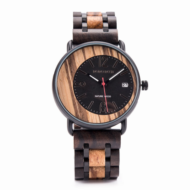 Wooden quartz watch