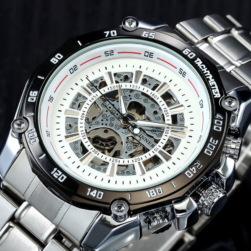 Hollow automatic mechanical watch