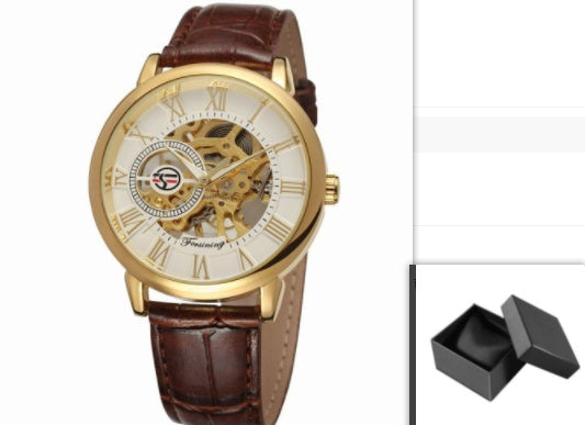 Hollow men's semi-automatic mechanical watch