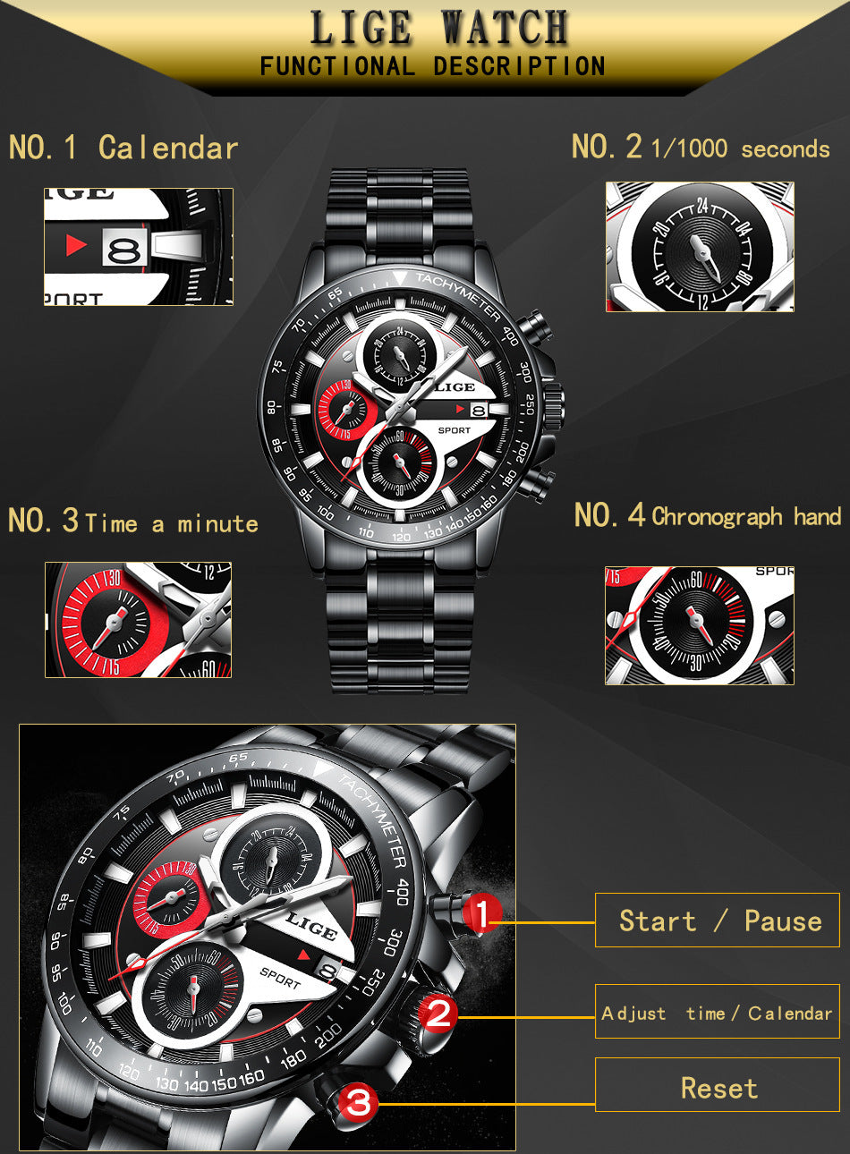 LIGE men's business watch