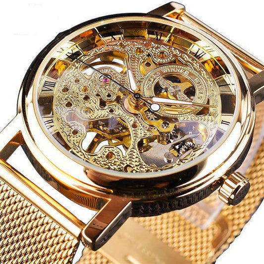 Hollow men's mechanical watch