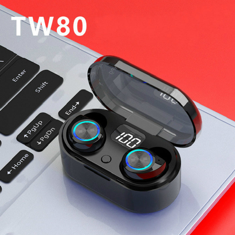 TW80 Bluetooth headset 5.0 LED digital display headset