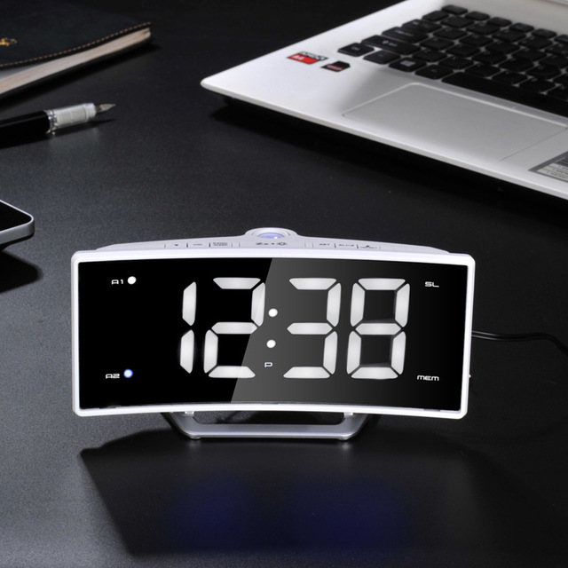 Curved Screen Projection Alarm Clock