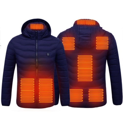 New Heated Jacket Coat USB Electric Jacket Cotton Coat Heater Thermal Clothing Heating Vest Men's Clothes Winter