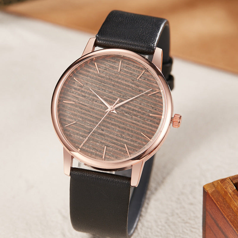 Fashion Women's Ultra-thin Wooden Belt Watch