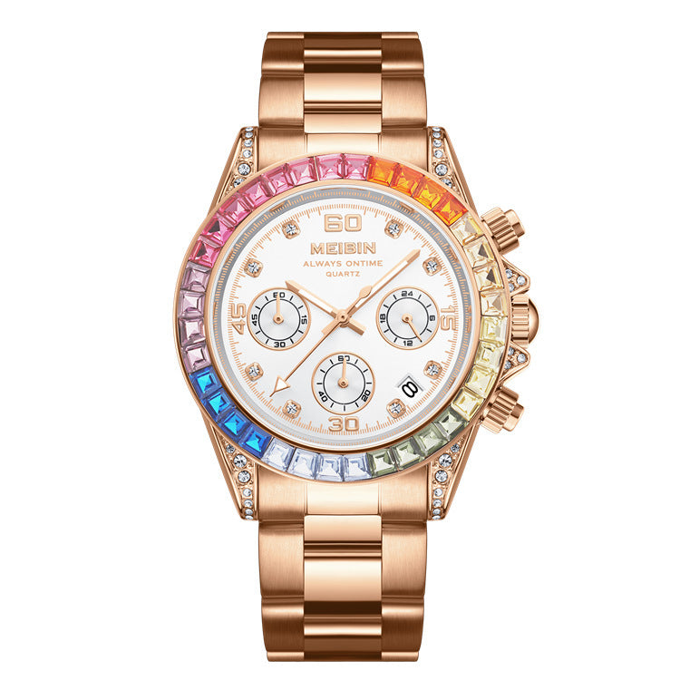 Ins Style Rainbow Circle Fashion Watch Sports Style Ladies Watch