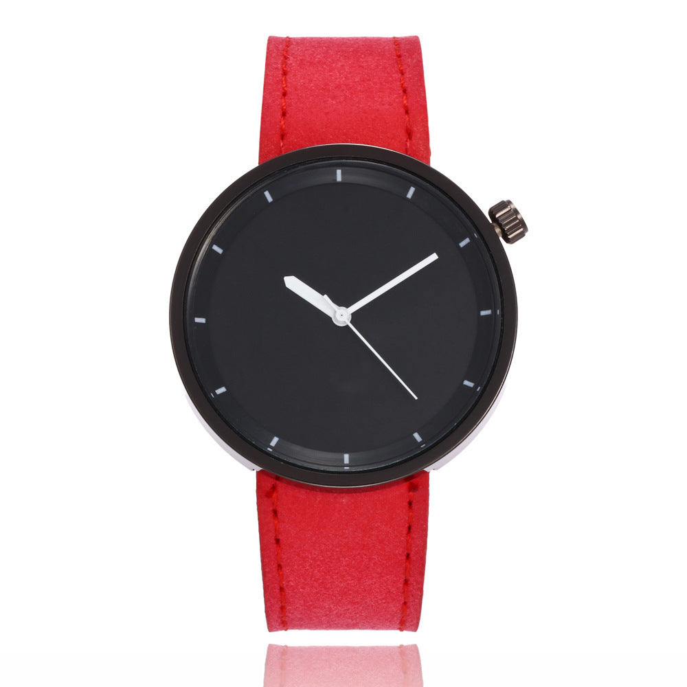 Simple Personality Black Shell White Needle Quartz Leisure Watch