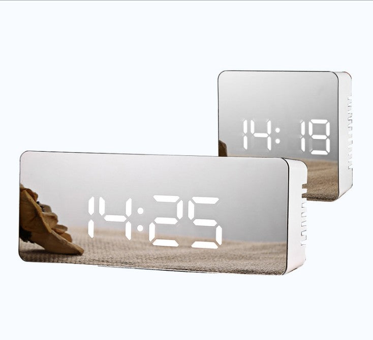 Digital LED multi-function mirror clock