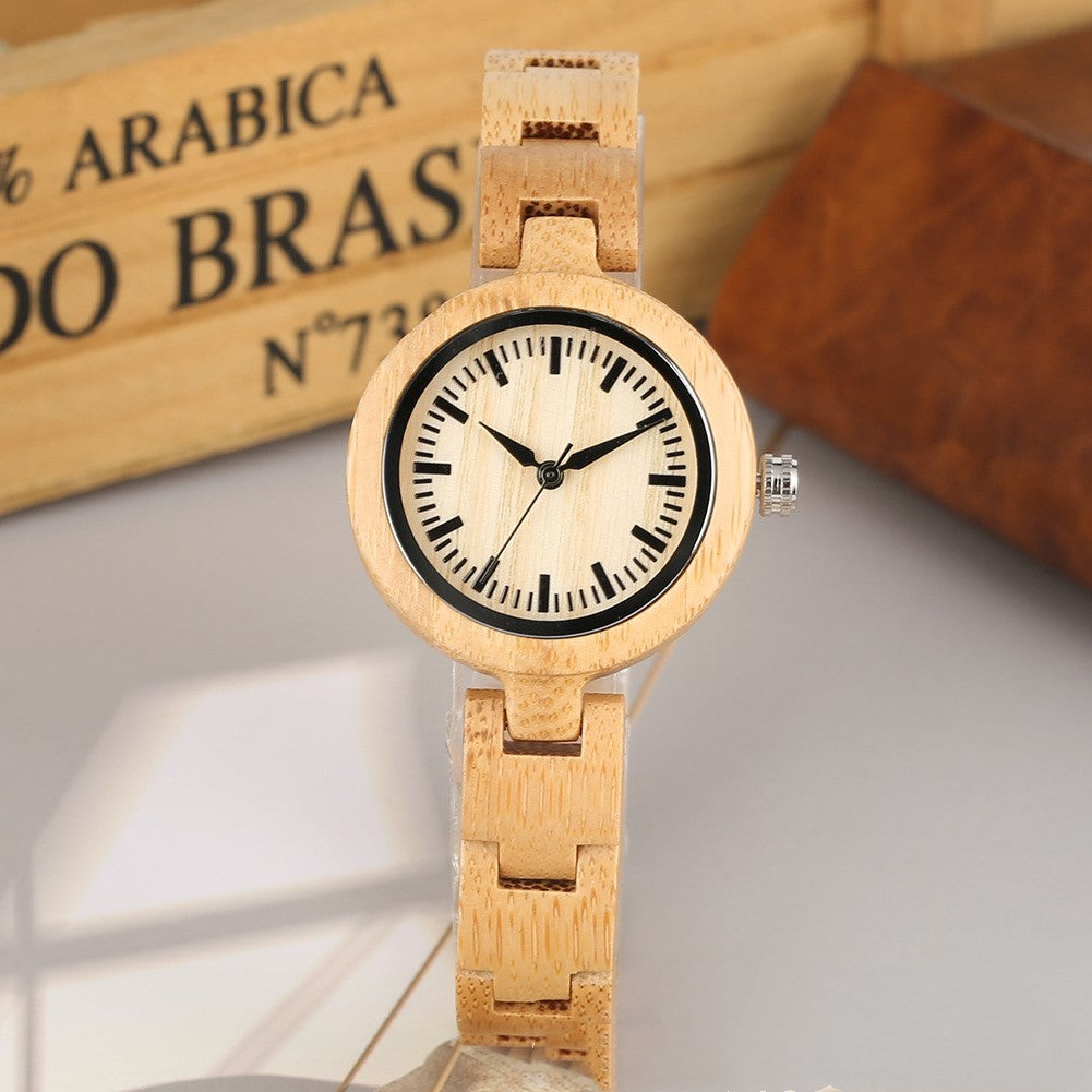 New women's all bamboo and wood watch