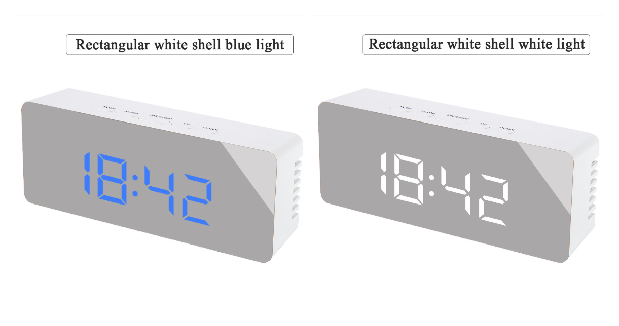 Digital LED multi-function mirror clock