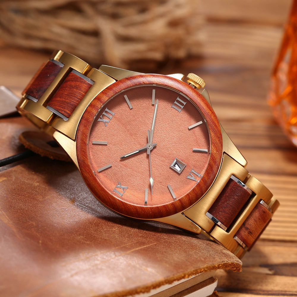 Men Quartz Watch Golden