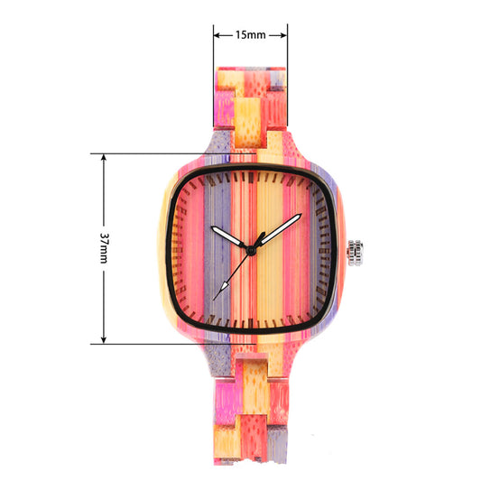 Fashion color bamboo wooden watch