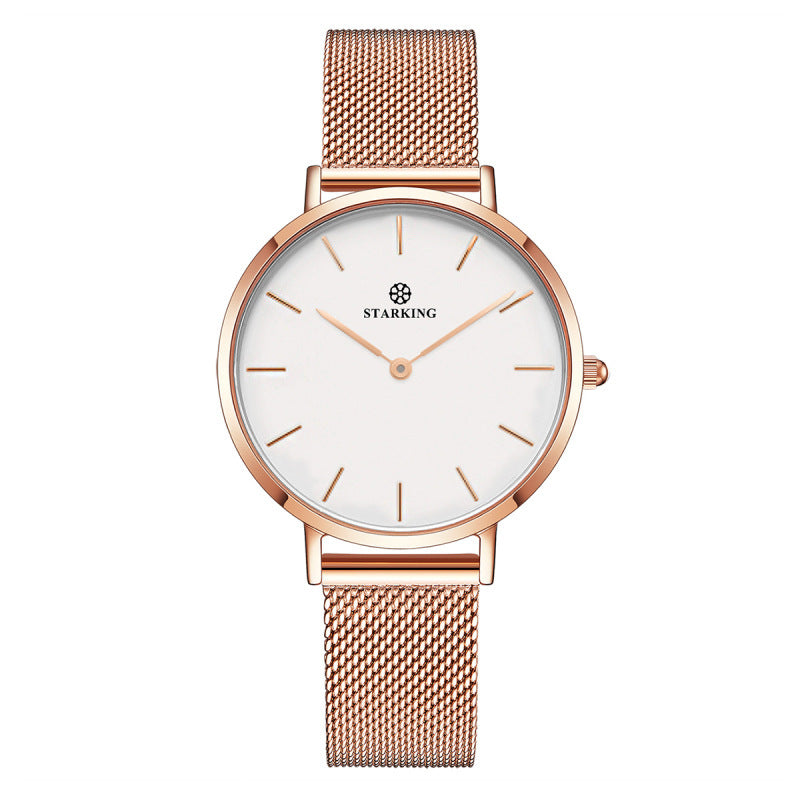 Simple Milanese mesh strap watch