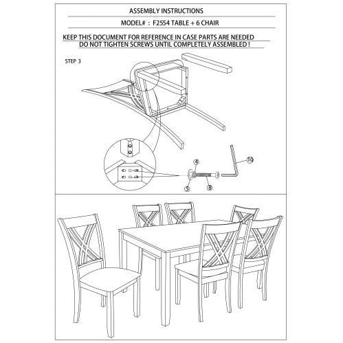 7pcs Dining Set Dining Table 6 Side Chairs Clean Espresso Finish Cushion Seats X Design Back Chairs