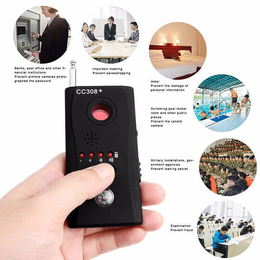 1 PCS Full Range Wireless Signal Detector Anti Spy Camera WIFI GSM RF Terminal device Finder CC308+ Hidden peephole in Hotel