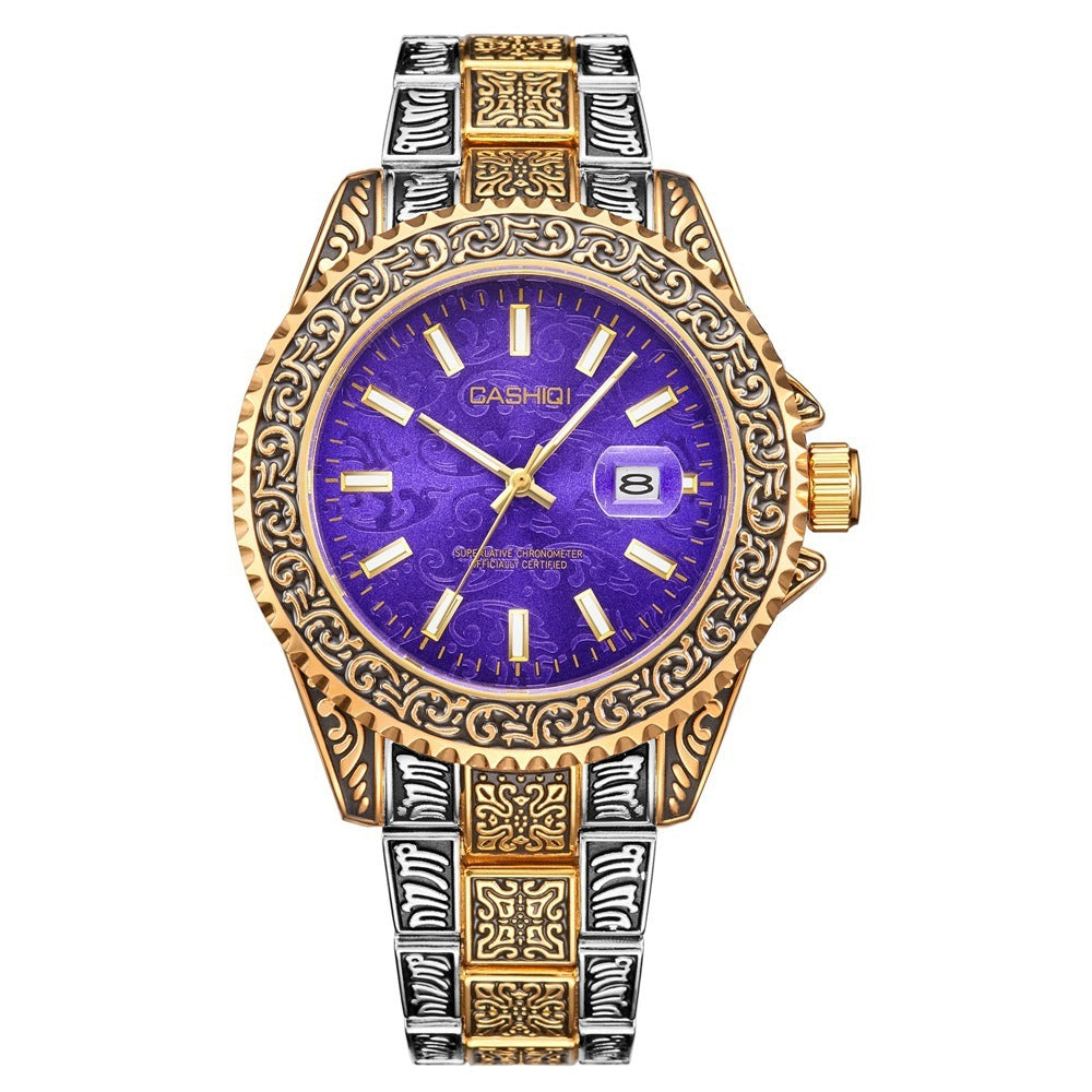 Fashion calendar waterproof luminous quartz watch