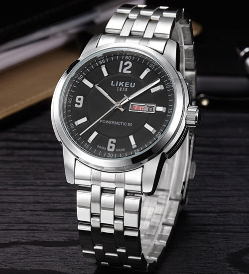 Waterproof luminous quartz watch