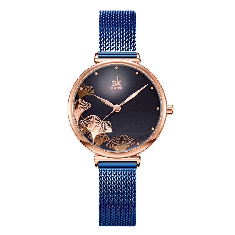 Ginkgo leaf pattern female watch