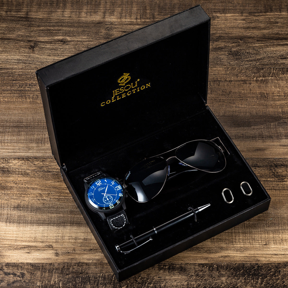 Beautifully Packaged Watch And Pen And Sunglasses Fashion Set