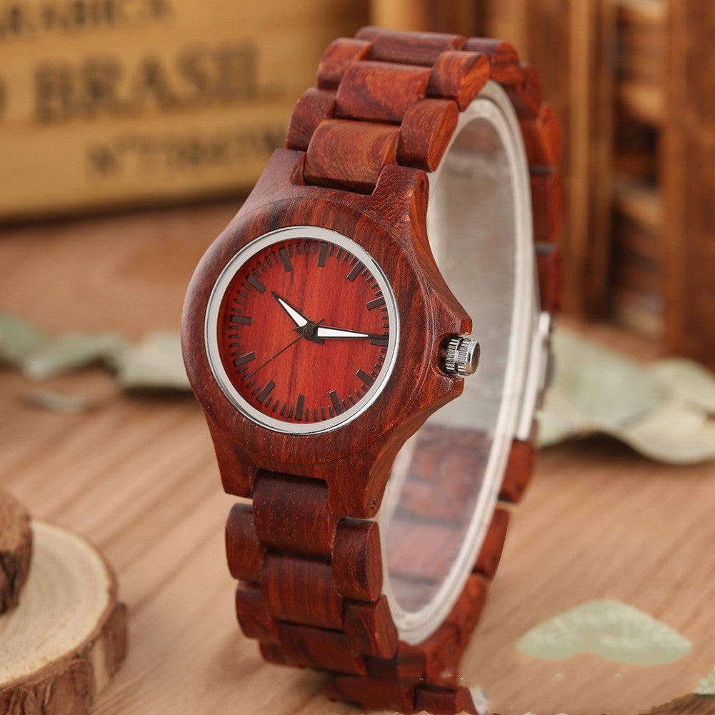 Casual wooden quartz watch