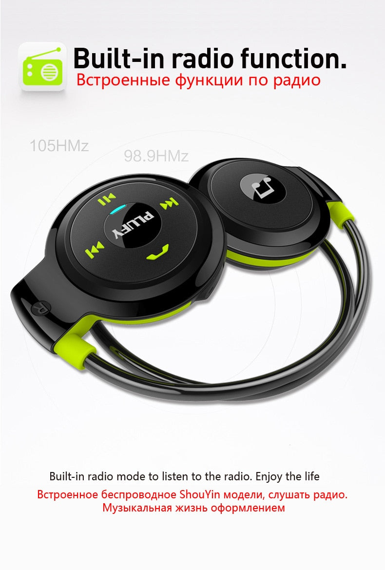 PLUFY Sports Bluetooth Headset Wireless Headphones Earphones Running Ecouteur Sans Fil Bluetooth Headphone earphone Radio MP3