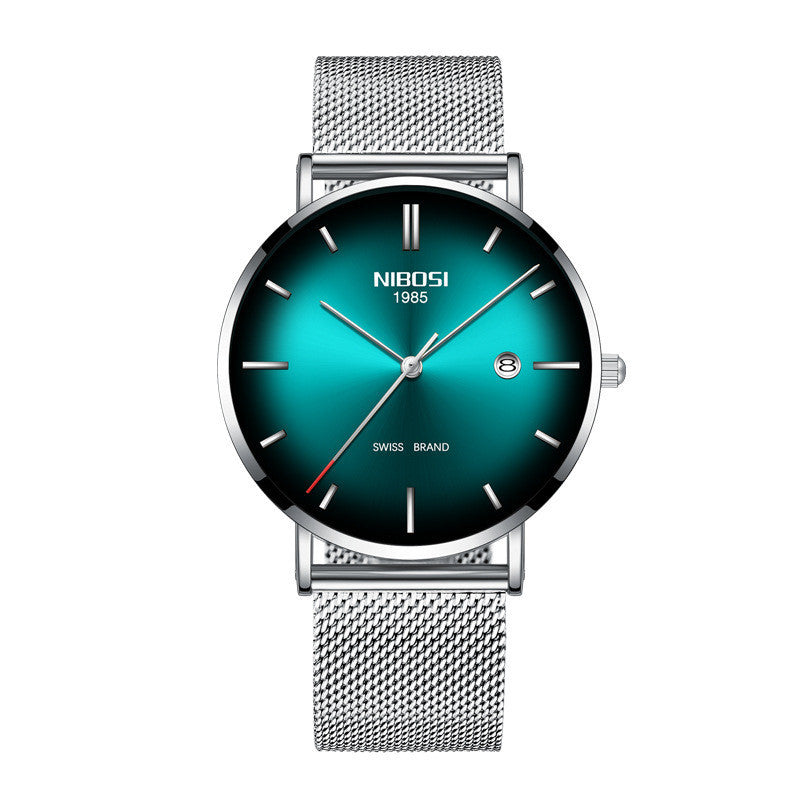 International trade cross border nibosi fashion men's watch waterproof calendar business men's watch thin mesh quartz watch