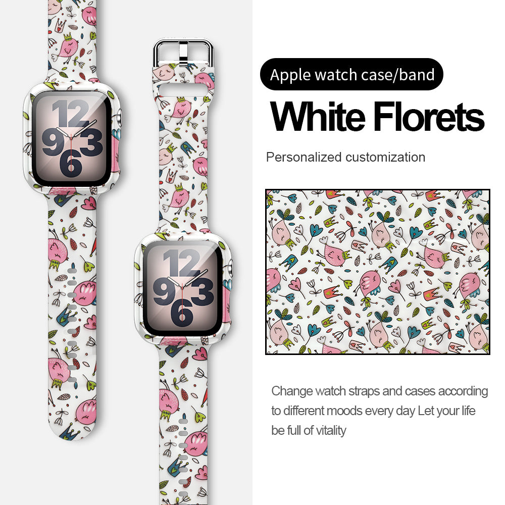 Suitable For Apple Watch Silicone Strap And Case Integrated With Pattern Printing