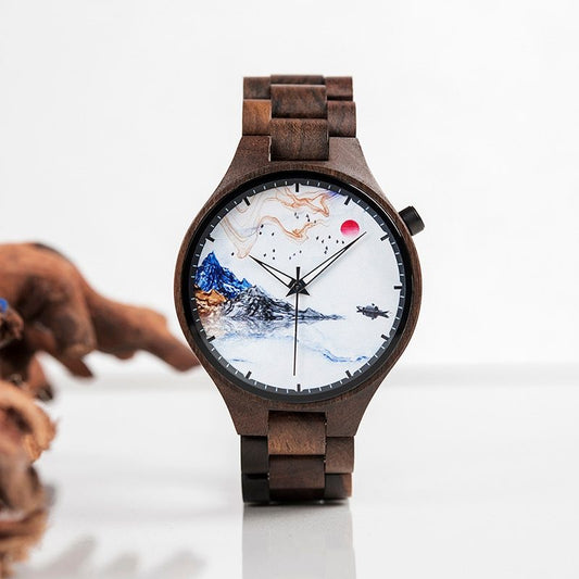 Wooden watch literary men's watch