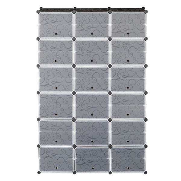 3 Rows, 12 Layers, 36 Compartments Plastic Shoe Box Storage Rack