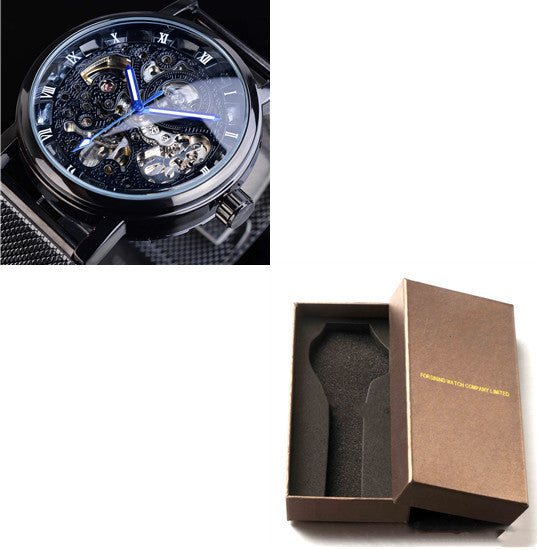 Hollow men's mechanical watch