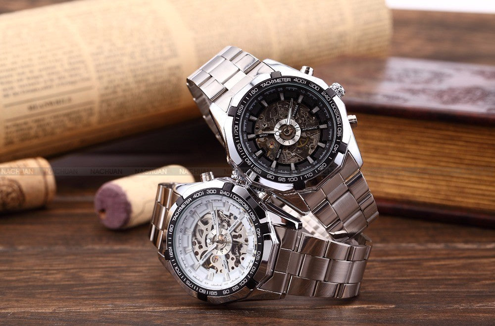 Luminous semi-automatic mechanical watch