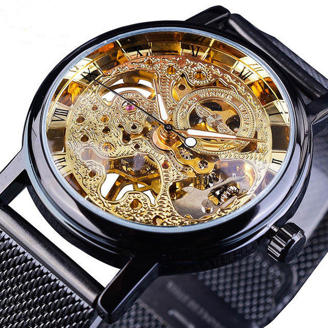 Hollow men's mechanical watch