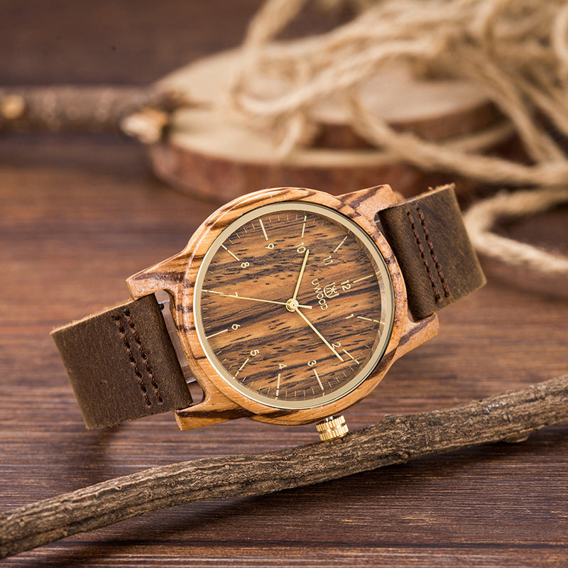 Wooden watch quartz wood watch