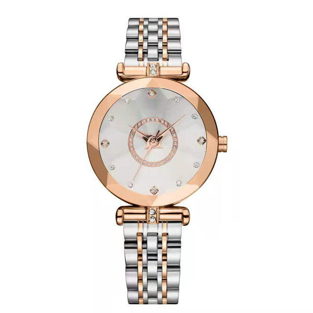 Women's Crystal Simple Steel Band Watch