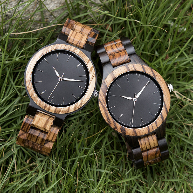 Luminous pointer wooden Watch