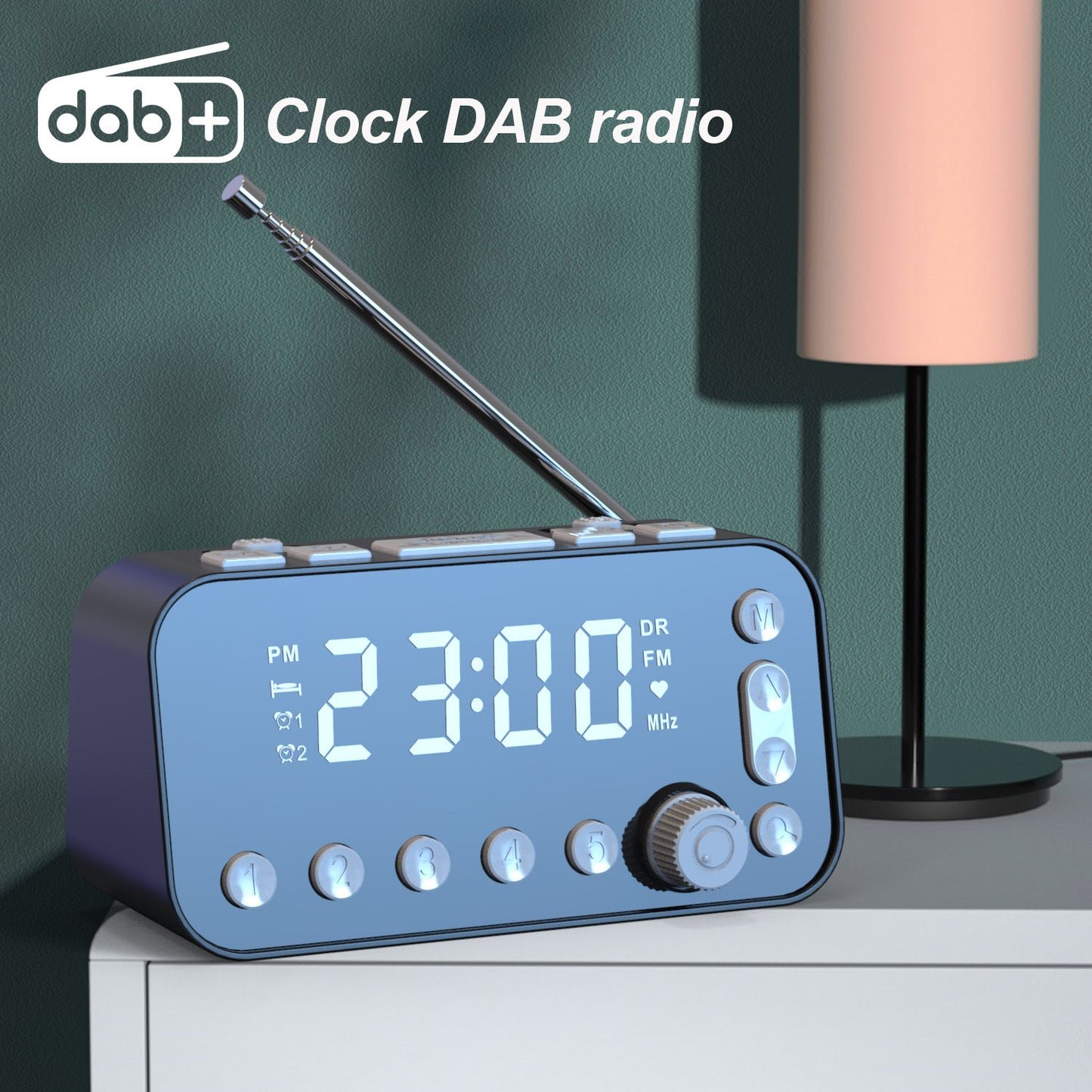 Antenna Upgrade Version DAB Bedside Alarm Clock